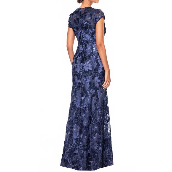betsy and adam blue floral dress B&A by Betsy & Adam Petite Floral-Print Halter Gown MSRP $179 – DGFOutlet